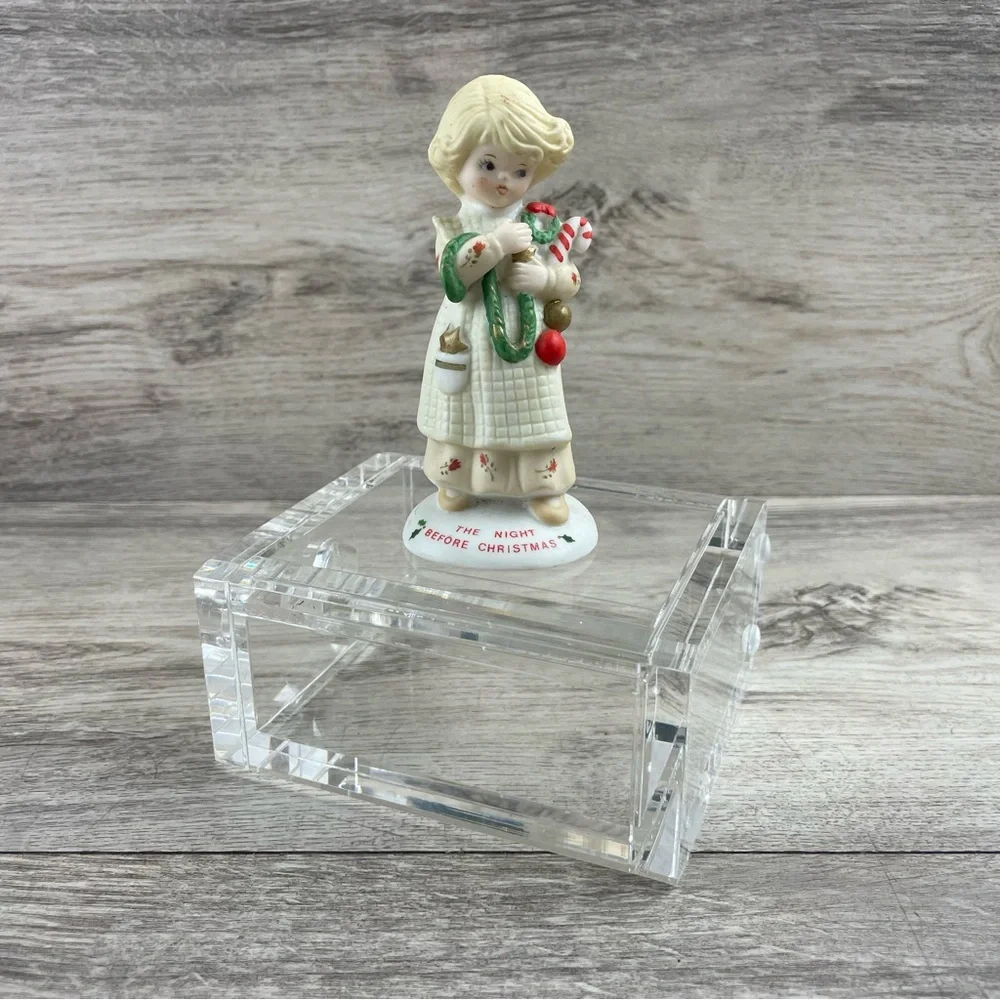 Vintage Enesco Night Before Christmas Girl E-2341 Porcelain